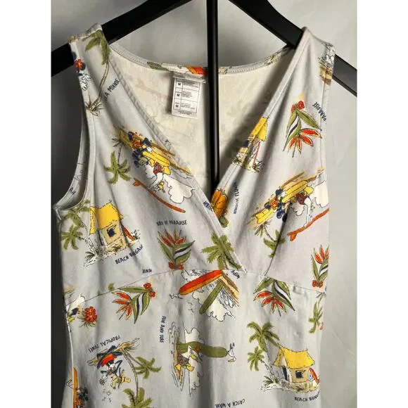Disney Shopping White Tropical Print Sleeveless Dress Women’s Size M - Picture 3 of 6